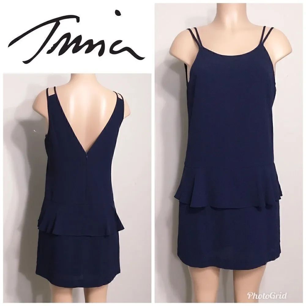 Trina Turk navy silk dress. NWOT